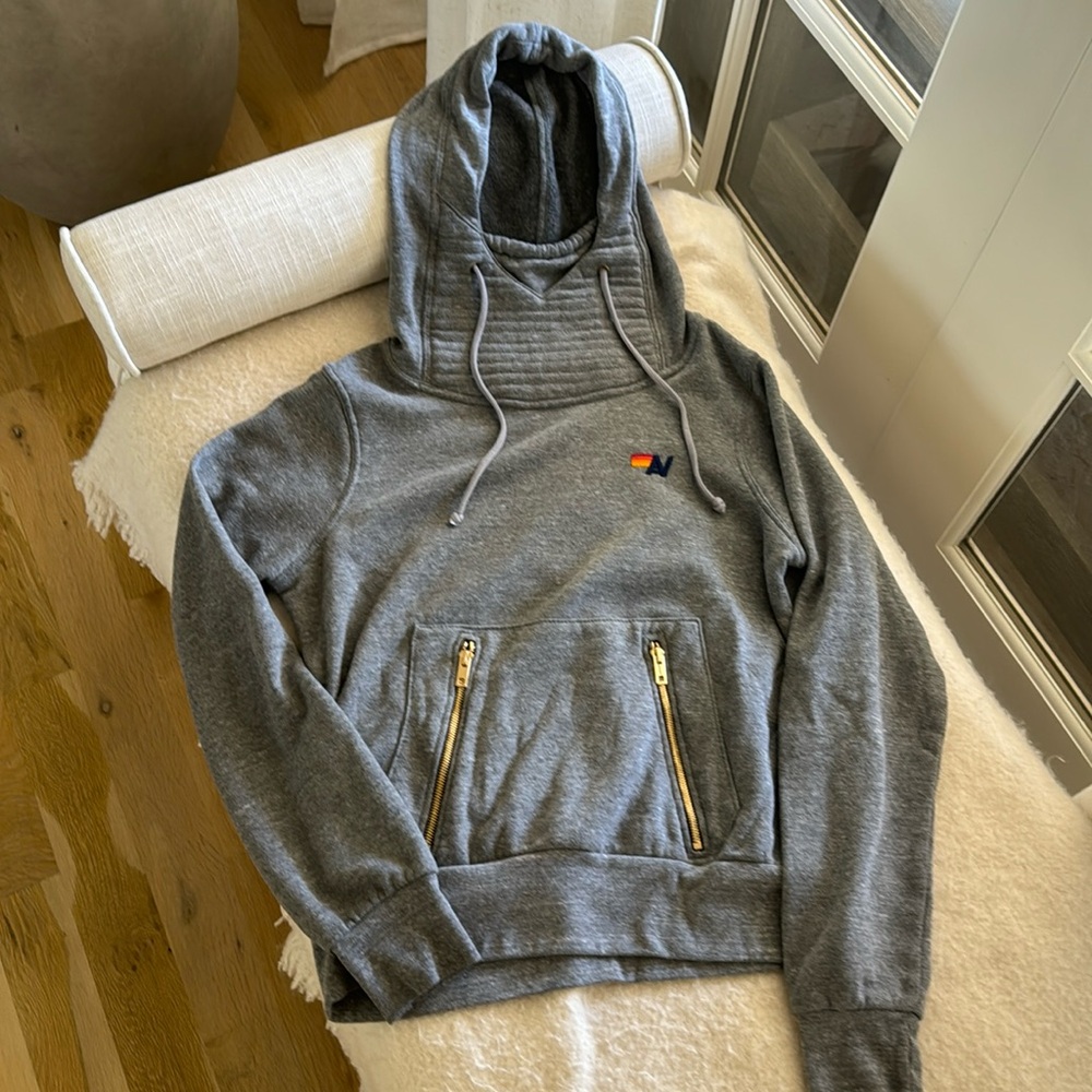 Aviator Nation ninja hoodie Heather Grey size Small